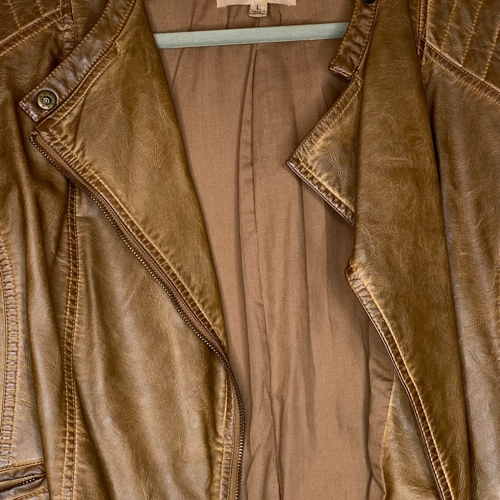 Faux leather moto jacket